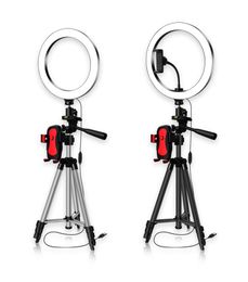 New LED Video Ring Light with Tripod Stand for Phone Cirlce Lamp Ringlight with Phone Holder Beauty Lighting for Selfie Photo Makeup