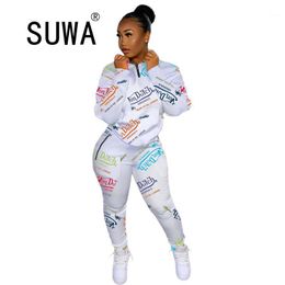 Jogger Women Tracksuit Two Piece Set Long Sleeve Chic Printed Sweatshirt Top And High Waist Sport Pants Casual Outfits1