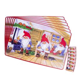 12pcs/Set Christmas Placemat Dining Table Mats Coaster Pad Bowl Cup Mat Christmas Decorations For Home Table Christmas Gifts 201123