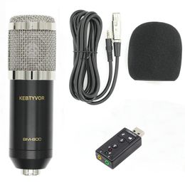 Professional Condenser Audio 3.5mm Wired BM800 Studio Microphone Vocal Recording KTV Karaoke Microphone Mic For Computer