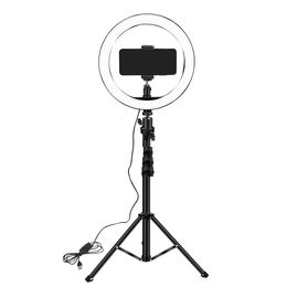 Led Ring Light With Stand 26Cm Ringlight Selfie Stick 130Cm Tripod For Phone With Ring Light Multifunction Light For Youtuber