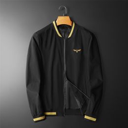 Autumn New High Quality Bomber Outfit Vintage Jacket Korean Men Stand Collar Embroidery Jacket Coat Vintage Bomber Jacket 201218