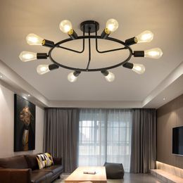 Chandeliers Nordic E27 Round Chandelier Lighting For Living Dining Room Bedroom Black Lustre Ceiling Hanging Lamp Indoor Decoration Fixtures