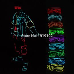 Costume Accessories Hot sales Promotion Frame Neon El Wire LED Light Up Shutter Glasses single Colour with DC-3V Steady on Controller