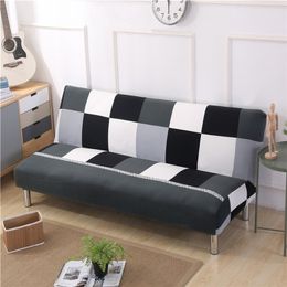 Armless Sofa Bed Cover Folding seat slipcover Modern stretch covers cheap Couch Protector Elastic Futon bench Cover 1 Piece LJ201216