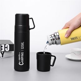 New Stainless Steel Thermos Bottle Cup Fashion Water Bottle Student Outdoor Sports Travel Portable Vacuum Flask Mug Gift Thermos 201204