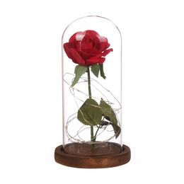 battery powered led desk light Canada - LED Beauty Rose and Beast Battery Powered Red Flower String Light Desk Lamp Romantic Valentine's Day Birthday Mother's Day 2020 C0127