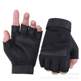 Army Tactical Fingerless Gloves Men Anti-Skid Half Finger Combat Gloves Shooting Mittens Male