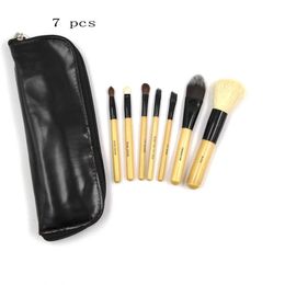 7 pc Makeup Brushes Product Set with Holder Cases Goat Hair Beauty Tools Wholesale Travel Make Up Brush