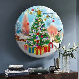 Christmas 5D Diamond Painting Set Diamond Mosaic Embroidery Cross Stitch Round Tin Painting With Diamonds DIY Craft Home Decor 201202