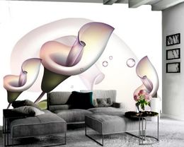 Photo Wallpaper 3d Flower Delicate Calla Lily 3D Flower Wallpaper Premium Atmospheric Interior Decoration 3d Modern Wallpaper