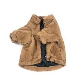 Vêtements d'hiver épaissir fourrure bouledogue manteaux ins mode flore modèle animaux vestes cadeau de Noël pour Teddy Bichon survêtements Thx241a