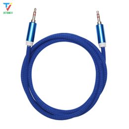 Good quality AUX Textile durable 3.5mm male to male audio cable plug Audio cable For Mp3 Speaker Car palyer 1.5M 300pcs/lot