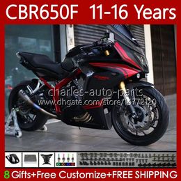 Motorcycle Hot red blk Body For HONDA CBR-650 CBR 650 CBR650 F 2011-2016 Bodywork 73No.2 CBR-650F CBR650F 11 12 13 14 15 16 CBR 650F 2011 2012 2013 2014 2015 2016 Fairings