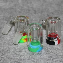 Hookah 14mm Male Joint Ash Catcher Plastic Silicone Material Ashcatcher With Silicon Container Heady Colour For Water Hookahs Smoke Tools