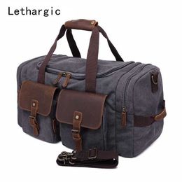 Bag Travel Lethargic Retro Canvas Men's Handbag Casual Wear-resistant One-shouldered Diagonal Luggage 202211