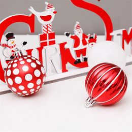 30Pcs 6cm Transparent Plastic Ball Ornaments Color Christmas Balls 2021 Christmas Decorations for Home Christmas Tree Pendant 201130