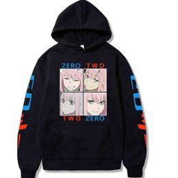 2020 Harajuku Darling In The Franxx Unisex Hoodies Japanese Anime Zero Two Printed Men's Hoodie Streetwear Casual Sweatshirts H1227