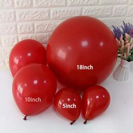 Romantic Ruby Red Balloon Big Round Latex Balloons Gifts 5/10/12/18 inch Romantic Wedding Supplies Birthday Party Decoration Y0107
