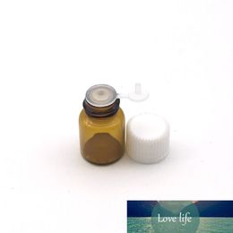 100pcs Mini Empty Essential Oil Amber Glass Bottle with Orifice Reducer Siamese Plug Screw Cap Perfume Sample 2ml Vials