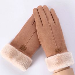 Women Handmade Winter Driving Waterproof Windproof Gloves 6 Colours Touch Screen Faux Suede Glove