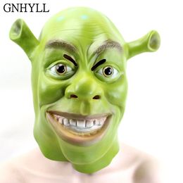 GNHYLL Green Shrek Latex Masks Movie Cosplay Prop Adult Animal Party Mask for Halloween Party Costume Fancy Dress Ball Y200103