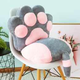 2pcs/set Cats Claw Back Cushion+Cats Tail Seat Cushion Kids Gift Plush Toy Home Chair Seat Cushion Sofa Throw Pillow Nap Pillow 201026