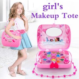 Girls Pretend Play Toy Children Makeup Lipstick Palette Set Princess girls Makeup Preschool Beauty Girl Cosmetics Training toys LJ201009