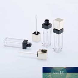 4.5ML Clear Square Lip Gloss Tube with Gold Cap, Plastic High Quality Lip Beauty Makeup Tool, Cosmetic Liquid Lipstick Bottle