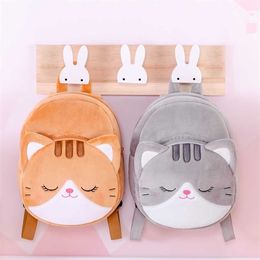 Dolls Stuffed Animal Backpacks Baby Birthday Gifts Soft Plush Animal Toys Kids Cat Doll Backpacks Kitty Animal Backpack 220209