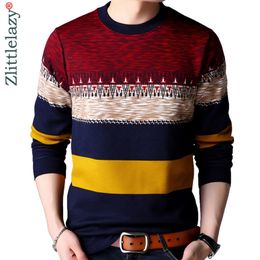 Brand Casual Autumn Winter Warm Pullover Knitted Striped Male Sweater Men Mens Thick Mens Sweaters Jersey Clothing 41200 201028