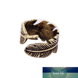 New Arrival Antique Women's Men's Leaf Feather Ring Finger Ring Fashion Jewelry Drop Shipping RING-0232-BE