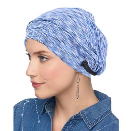 Girl Women India Muslim Adjustable Turban Hat Stripe Solid Hair Loss Head Scarf Wrap satin linned Chemo Cap Ladies Stretch Head Wrap