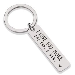 Creative Keyrings Stainless Steel I Love You Most More The End I Win Couples Keychain Metal Key Holders Party Favour 2 2xg E1