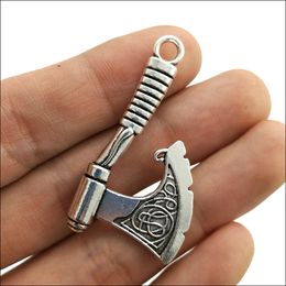 Lot 50pcs Axe Antique Tibetan Silver Charms Pendants for Jewellery Making DIY Necklace Bracelet Earrings Pendant 43*24mm DH0795