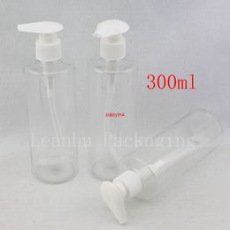 wholesale 20 X 300ml empty transparent bottles with heart design dispenser,r screw pump bottles,shampoo lotion bottle PET,good package