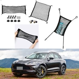 For Aston Martin DBX Car Auto vehicle Black Rear Trunk Cargo Baggage Organizer Storage Vertical Nylon Plain Seat net