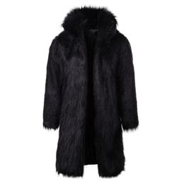 mens fur jacket patchwork trench imitated fur coat mens outerwear male faux fur outwears mixed color winter coats