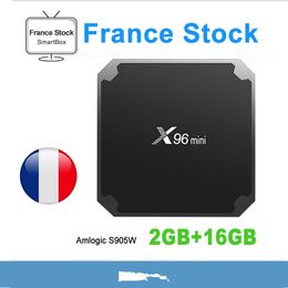 Stock France X96 MINI 2GB 16GB Amlogic S905W Android 9.0 TV BOX 1 Year Subs Cod Media player for smart tv android box