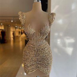 Sexy Sheath Sweetheart Evening Dress Glitter Sequins Knee Length Custom Made Cocktail Robe Homecoming Plus Size Party Dresses