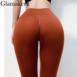 Glamaker High waist black women fitness leggings Summer activewear sport workout leggings Female spandex push up pants jeggings LJ201006