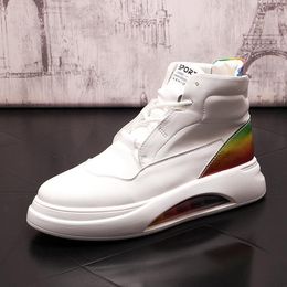 Spring Autumn Men Casual Dress Wedding Shoes Platform High Top Non-slip Round Toe White Sneakers Classics Fashion Male Adult Sports Walking Loafers