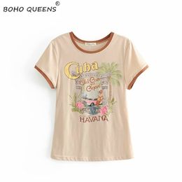 Boho Summer vintage chic women tree print short sleeve t-shirt ladies tops cotton hippie Tee shirt couple camiseta feminina Y200110