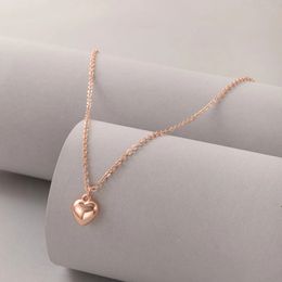 Classical Heart Pendant Necklace for Women Girls Elegant Gold Silver Colar Alloy Metal Adjustable Jewellery Collar