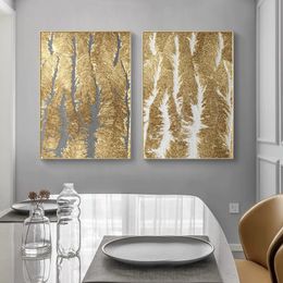 Abstract Golden Canvas Painting Luxury Poster Gold Gray Marble Wall Art For Living Room Modern Home Decor Canvas Texture Prints
