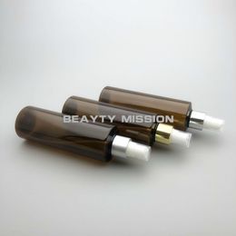 250ML 24pcs/lot Brown Plastic Makeup Spray Bottle With Fine Pump,Empty Cosmetic Containers, Personal Care Toner Bottles