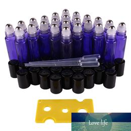 24pcs 10ml purple Essential oil Glass Roll on Bottles Vials with Stainless Steel Roller Ball for perfume aromatherapy