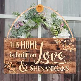 Home Decor Countryside English Letters Wooden Wall Hanging Plaque Sign Pendant