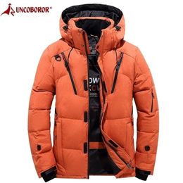 Men's Winter Warm Down Jacket Men Casual Snow Parkas Overcoat White Duck Down Hooded Coat Male Thicken Windbreaker Jacket 201116