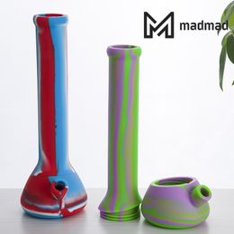 DHL Silicone Water Bong Smoking Hand Pipe 13.5 inches with Tube and Glass Bowl Tall Portable Dab Oil Rig